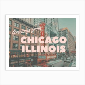 Greetings From Chicago Illinois | Chicago Illinois Travel Postcard 1 Art Print