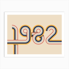 1982 Retro Typography Art Print