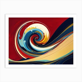 Abstract Wave Painting 3 Art Print