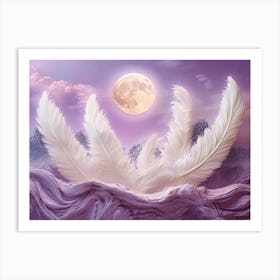 White Feathers In The Sky 1 Art Print