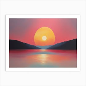 Sunset Over The Lake Art Print