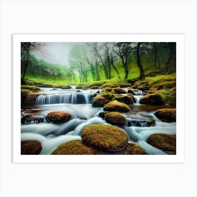 Waterfall In The Forest 23 Art Print