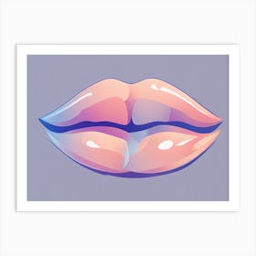 Kissing Lips VECTOR ART Art Print