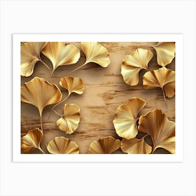 Gold Ginkgo Leaves Art Print