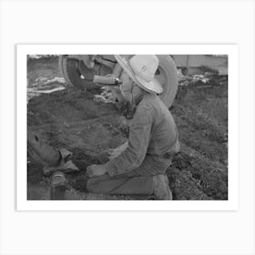 Young Mexican Boy, Carrot Worker, Eating Second Breakfast In Field Near Santa Maria, Texas, The Lunches Of The Art Print