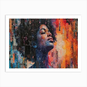 Colorful Chronicles: Abstract Narratives of History and Resilience. Portrait Of A Woman 2 Art Print