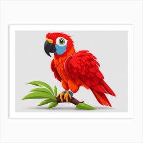 Red Parrot Art Print