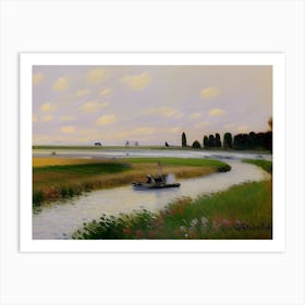 Boat On A River Art Print