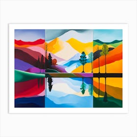 Georgia O Keeffe Style Chromatic Landscapes Art Print