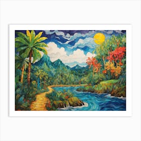 Tropical Landscape Painting Art Print