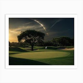 Sunset At The Golf Course 2 Art Print