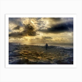 Sunset at Ogmore Art Print