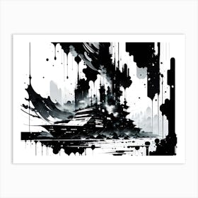 Black And White Painting 7 Art Print