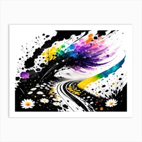 Rainbow Splatter Painting Art Print