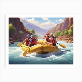 Rafting In The River 1 Art Print