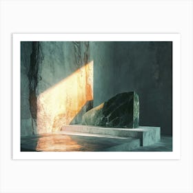 Stone Statue In A Room Art Print