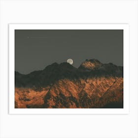 Moon In The Mountains Wall Art Art Print