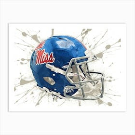 Ole Miss Rebels NCAA Helmet Poster 1 Art Print