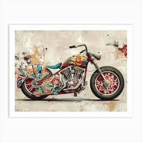 Vintage Colorful Scooter 13 Art Print