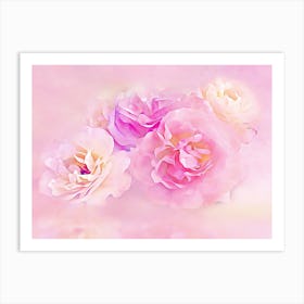 Pink Roses In The Clouds Art Print