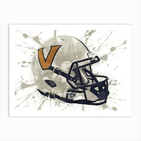 Vanderbilt Commodores White NCAA Helmet Poster Art Print