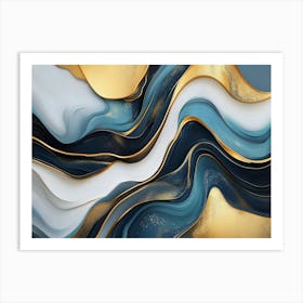 Abstract Fluid Marble Modern Art Print