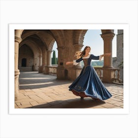 Girl In A Blue Dress 2 Art Print