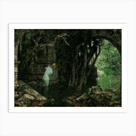 Verwünschen "Curse" by Alexander Rothaug (Austrian, 1870-1946) Oil Painting in HD Remastered | Ghostly Fairy Nymph Spirit by the Stream Art Print