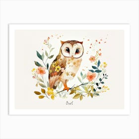 Little Floral Owl 1 Poster Art Print