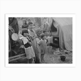 Indian Children In Camp Near Little Fork, Minnesota By Russell Lee Art Print