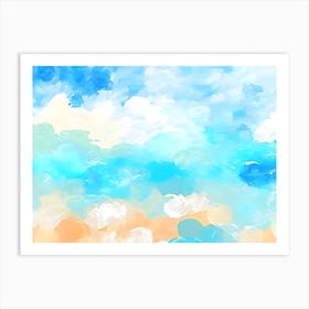 Abstract Beach Watercolor Painting Art Print