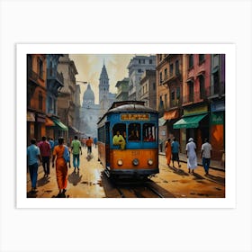 Kolkata Street Scene Art Print