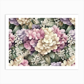 Luxury Floral Background Seamless Pattern Art Print