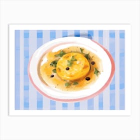 A Plate Of Polenta, Top View Food Illustration, Landscape 3 Art Print