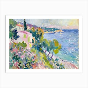 Seaside House Enchantment Painting Inspired By Paul Cezanne Art Print