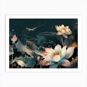 Lotus Flower Painting 2 Art Print