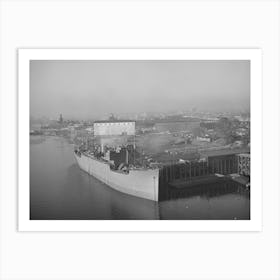 Oceangoing Boat Being Loaded With Lumber At Portland, Oregon By Russell Lee Art Print