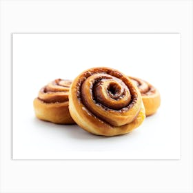 Cinnamon Buns Isolated On White Art Print