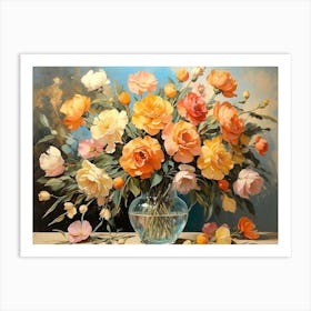 Roses In A Vase 2 Art Print