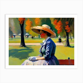 Woman In Park Art Print