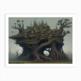 Giant Twisted Tree House Art Print
