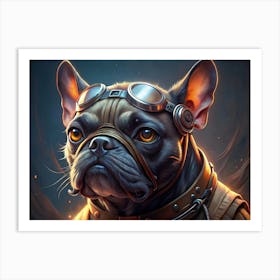 Cool French Bulldog With Goggles Art Print