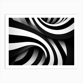 Illusion Abstract Black And White 6 Art Print