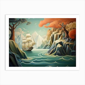 Ship In The Sea Art Print