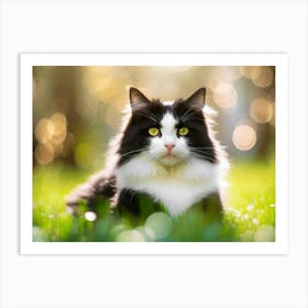 Black And White Majestic Cat 2 Art Print