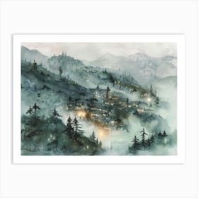 Village In The Mountains 4 Art Print