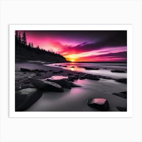 Sunset At The Beach 562 Art Print