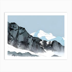 Snowy Mountains 1 Art Print