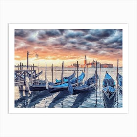 Sunrise In Venise Art Print