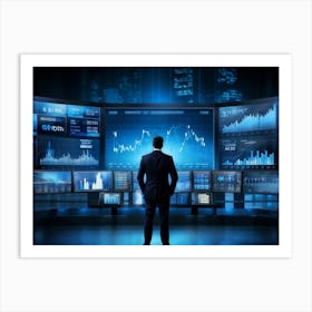 Corporate Finance Executive Analyzing Market Trends Graph Details And Business Strategies Digital (2) 2 Art Print